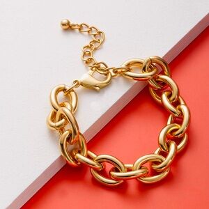 14K Gold Plated Chunky Link Chain Bracelet